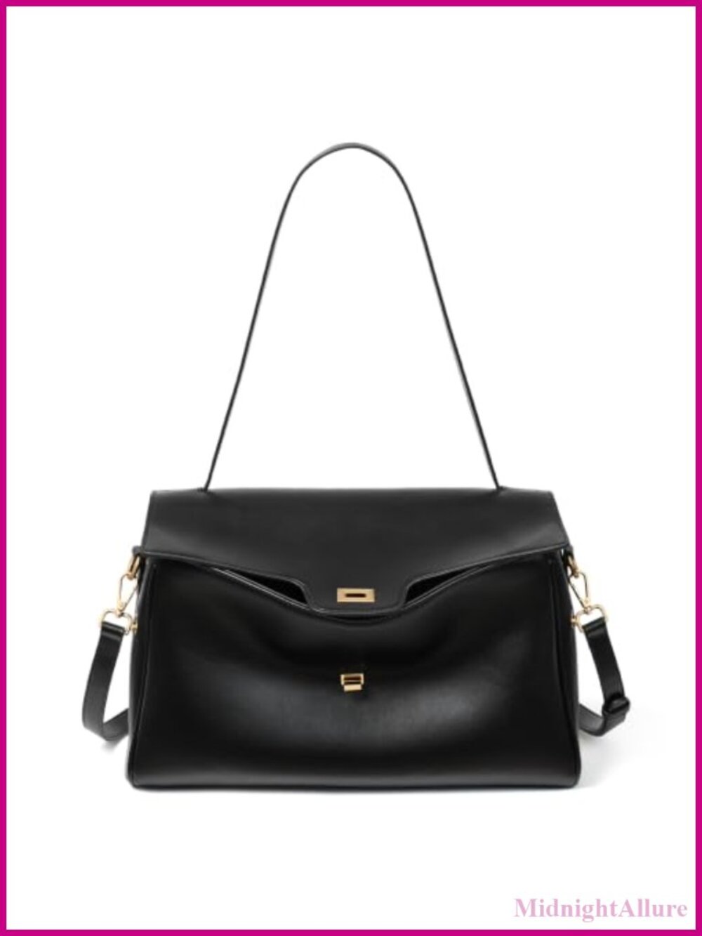 Vegan Leather Slouchy Shoulder Bag & Crossbody Purse